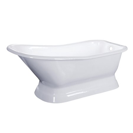 AQUA EDEN Pedestal Bathtubs, 66.56 L, 29.13 W, White, Cast Iron VCT7D663028